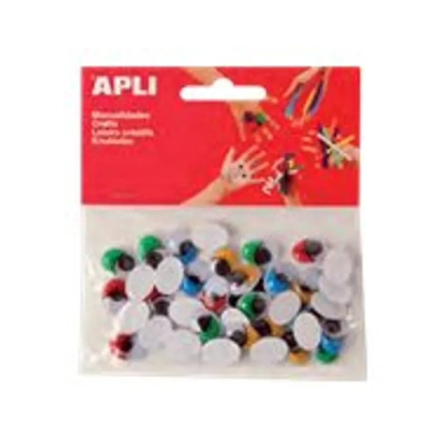 Apli - 100 yeux mobiles adhésifs - coloris assortis