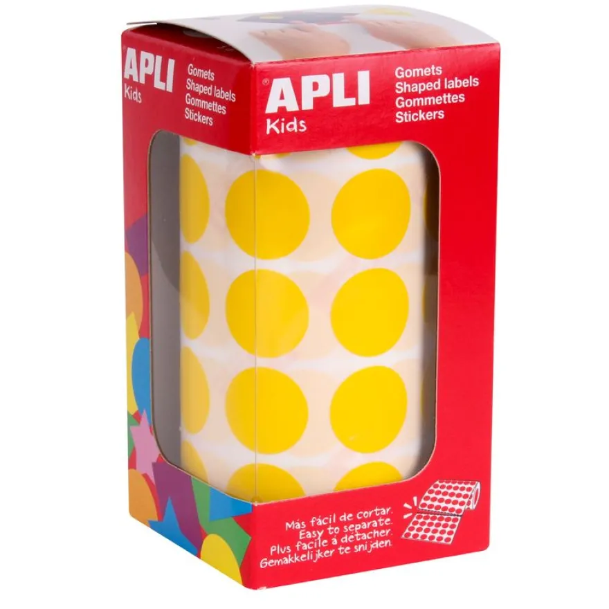 Apli - Gommettes rouleau - jaune