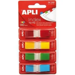 Apli - Marque-pages (Index) - 12 x 45 mm - jaune, bleu, vert, rouge