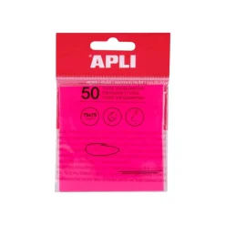 Apli - Notes adhésives - 50 feuilles - 75 x 75 mm - transparentes rose
