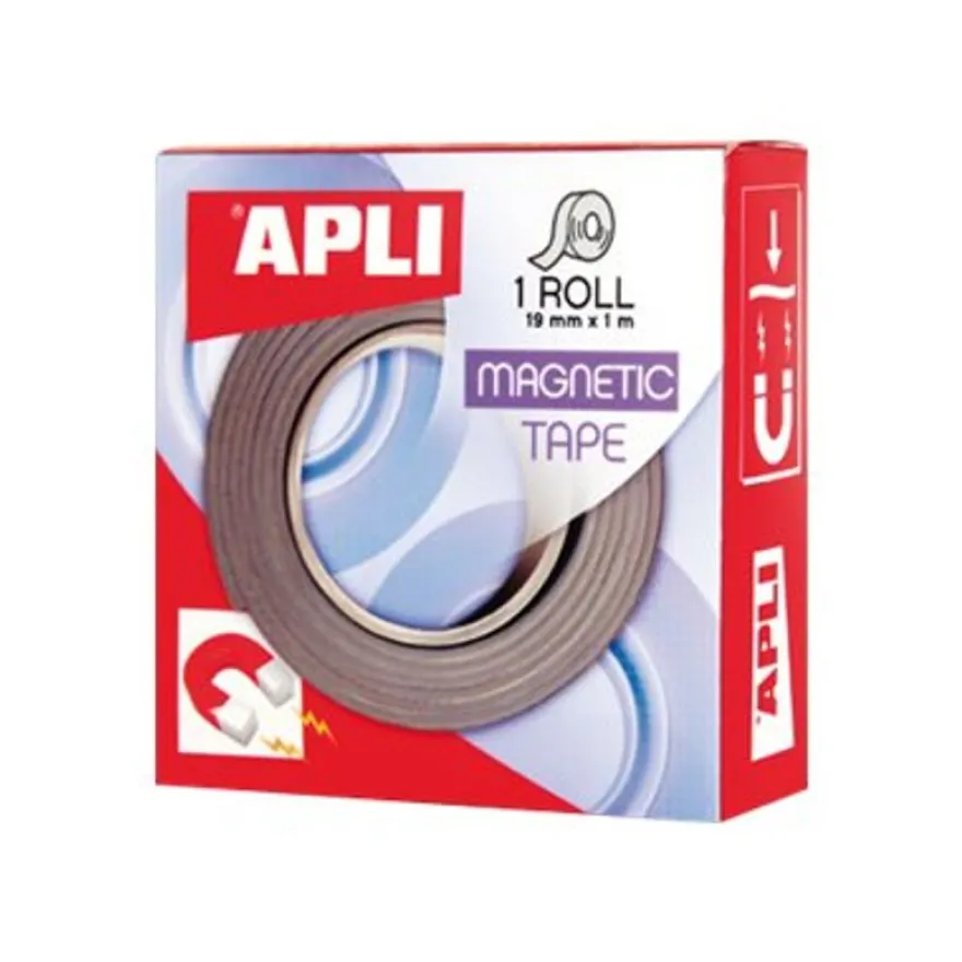 APLI - ruban adhésif magnétique - 1.9 cm x 1 m - blanc