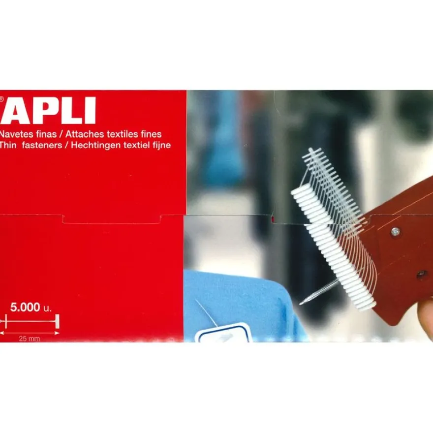 Apli Agipa - 5000 attaches fines 25 mm - pour pistolet d'étiquetage textile
