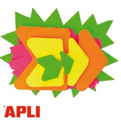 Apli Agipa - 50 Cartons fluos découpés - diamètre 19 cm - jaune, vert, orange, rose
