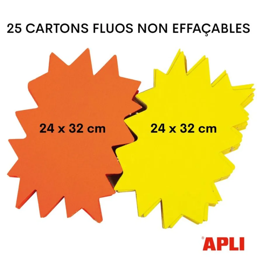 Apli Agipa - 25 éclatés fluo - jaune/orange - 24 x 32 cm