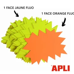 Apli Agipa - 50 éclatés fluo - jaune/orange - 12 x 16 cm