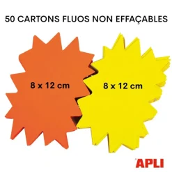 Apli Agipa - 50 éclatés fluo - jaune/orange - 8 x 12 cm