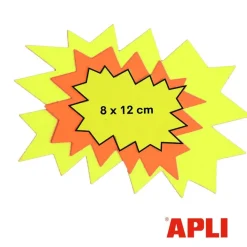 Apli Agipa - 50 éclatés fluo - jaune/orange - 8 x 12 cm