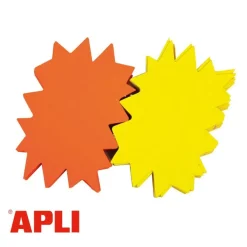 Apli Agipa - 10 éclatés fluo effaçables - jaune/orange - 8 x 12 cm