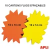 Apli Agipa - 10 éclatés fluo effaçables - jaune/orange - 12 x 16 cm