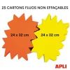 Apli Agipa - 25 éclatés fluo non effaçables - 24 x 32 cm