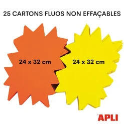 Apli Agipa - 25 éclatés fluo non effaçables - 24 x 32 cm