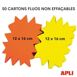 Apli Agipa - 50 éclatés fluo non effaçables - jaune/orange - 12 x 16 cm