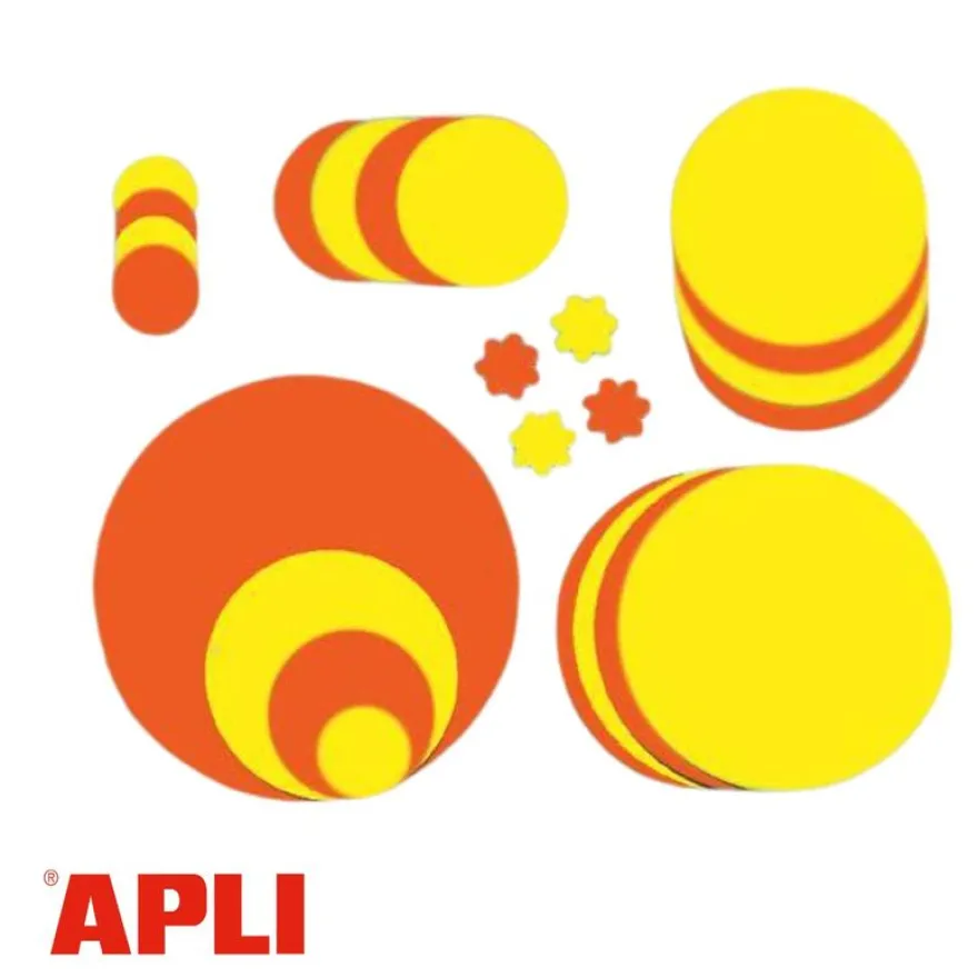 Apli Agipa - 25 disques fluos - diamètre 19 cm - jaune/orange