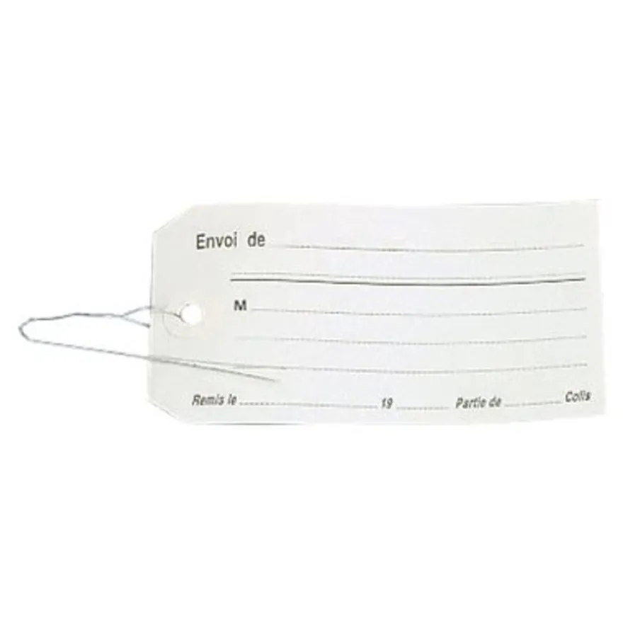 Apli Agipa - 1000 Etiquettes américaines avec fil de fer - 5,7 x 12 cm - crème