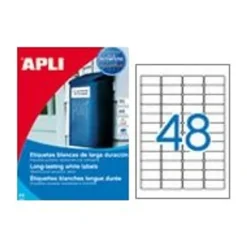Apli Agipa - 960 Etiquettes adhésives polyester blanches - 45,7 x 21,2 mm - pour imprimantes laser - résistantes à l'humidité