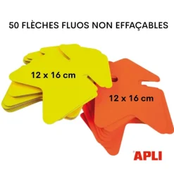 Apli Agipa - 50 flèches fluo - jaune/orange - 12 x 16 cm