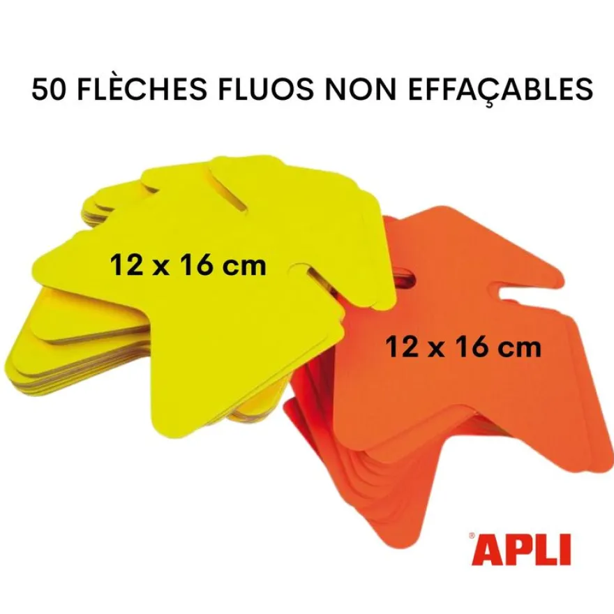 Apli Agipa - 50 flèches fluo - jaune/orange - 12 x 16 cm