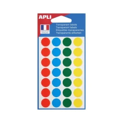 Apli Agipa - 140 Pastilles adhésives en plastique - couleurs assorties - diamètre 15 mm - réf 112849