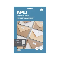 Apli Agipa - 650 Étiquettes adhésives blanches multi-usages - 38 x 21,2 mm - coins droits - réf 12926