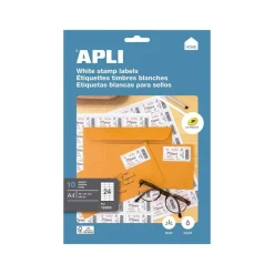 Apli Agipa - 240 Étiquettes adhésives blanches multi-usages - 70 x 37 mm - coins droits - réf 12923