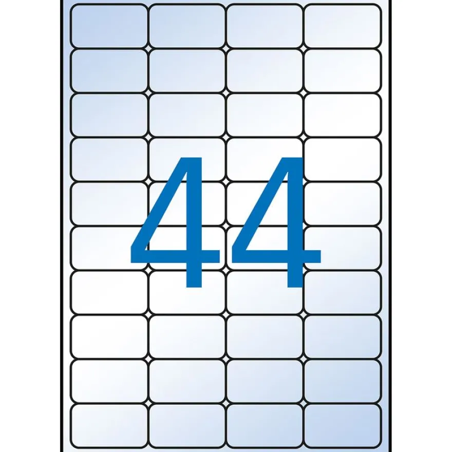 Apli Agipa - 440 Étiquettes adhésives transparentes - 48,5 x 25,4 mm - Impression jet d'encre - coins arrondis - réf 10050