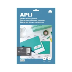 Apli Agipa - 330 Étiquettes adhésives blanches multi-usages - 70 x 25,4 mm - coins droits - réf 12924