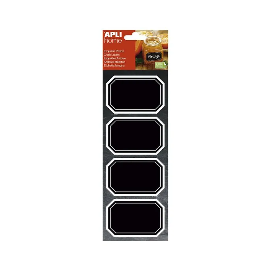 Apli Agipa - 8 Étiquettes ardoise octogonales - 80 x 50 mm