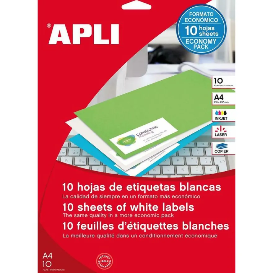 Apli Agipa - 1890 Étiquettes blanches multi-usages enlevables - 25,4 x 10 mm - réf 12927