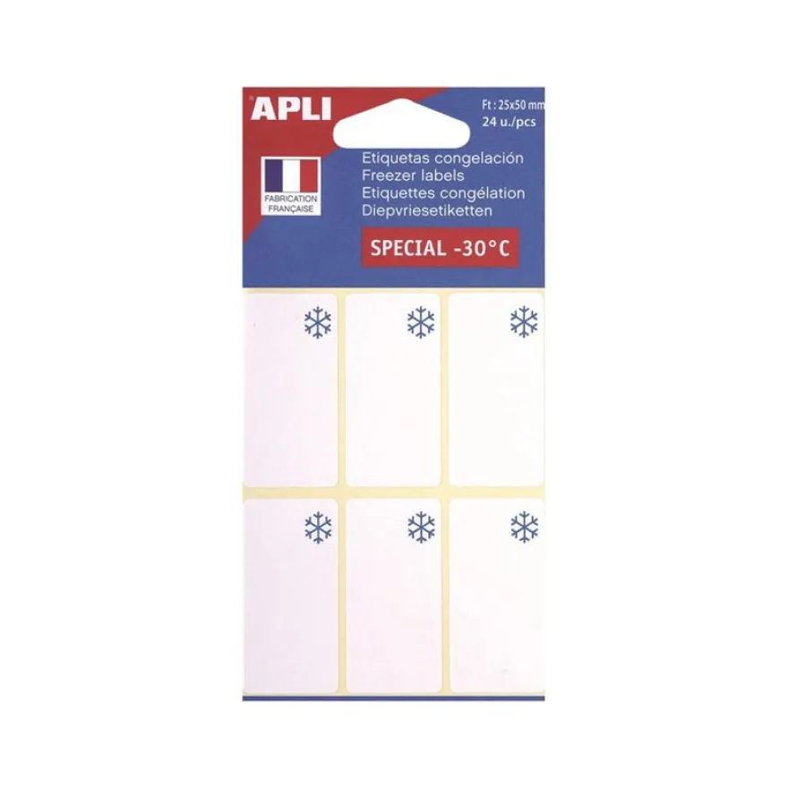Apli Agipa - 24 Étiquettes congélateur - 25 x 50 mm