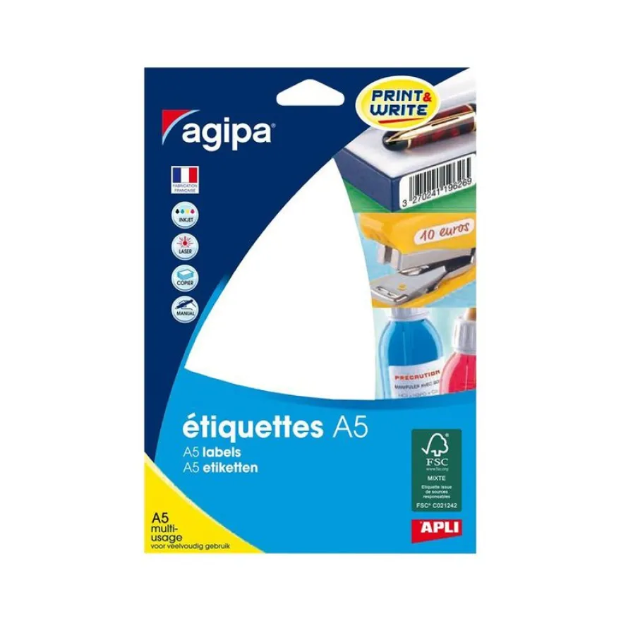 Apli Agipa - 4704 étiquettes gommettes - A5