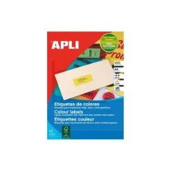 Apli Agipa - 100 Étiquettes jaunes - adhésif permanent - A4 (210 x 297 mm) - réf 100754