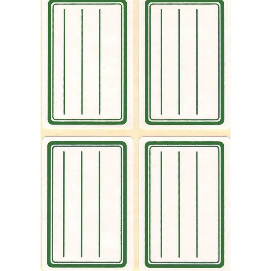 Apli Agipa - 32 Étiquettes scolaires 100% recyclées cadre et lignes verts - 36 x 56 mm - réf 101343