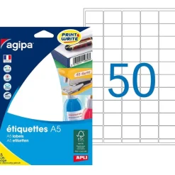 Apli Agipa - Etui A5 - 800 Étiquettes blanches multi-usages - 19 x 25 mm - coins arrondis - réf 114084