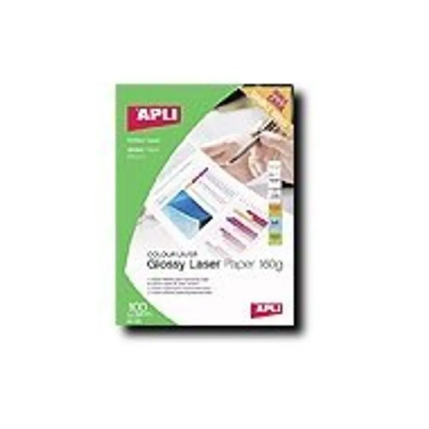Apli Agipa - Papier photo brillant recto/verso - A4 - 160 g/m² - impression laser - 100 feuilles