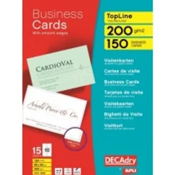 Apli DECAdry - Papier pour 150 cartes de visite 85 x 54 mm - 200 g/m² - 15 feuilles