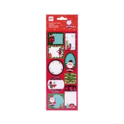 Apli kids - 16 étiquettes cadeau - 100 x 305 mm - Noël/pink x'mas