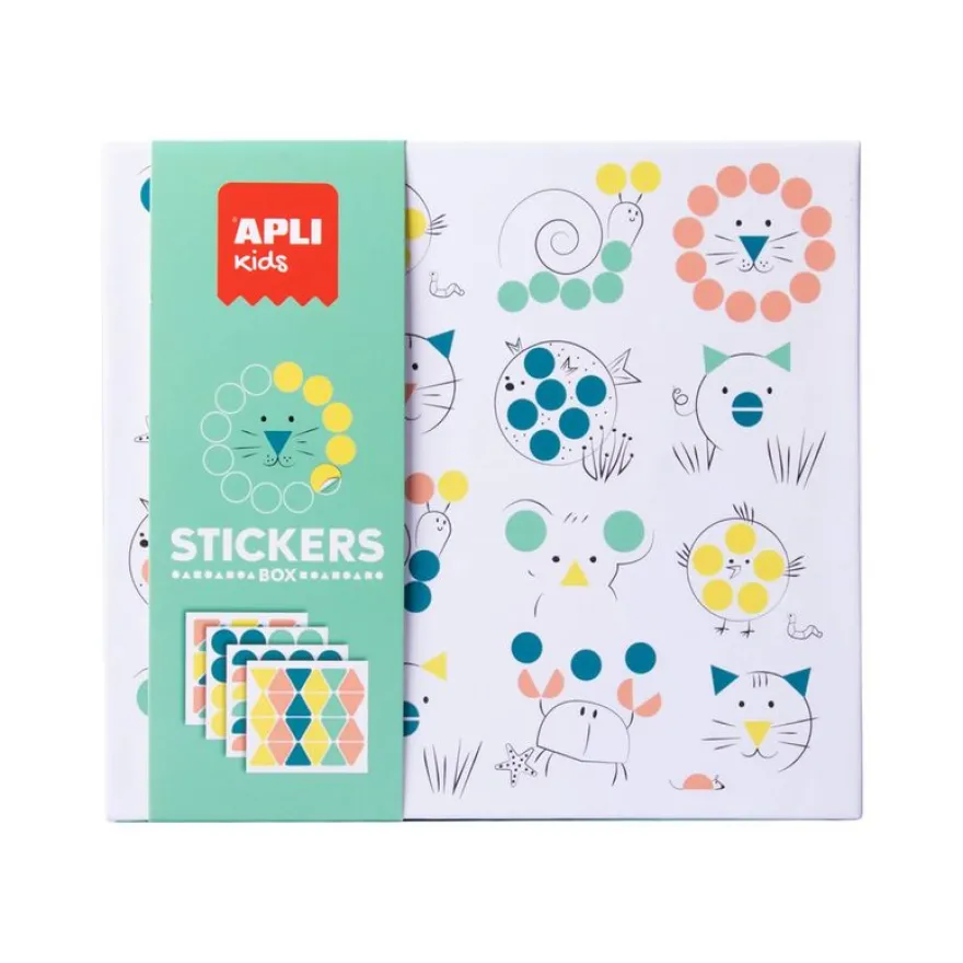 Apli Kids - Boîte de gommettes géométriques - animaux