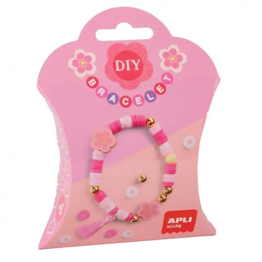 Apli Kids - Kit créatif bracelets fleurs roses - DIY enfant 6+ ans
