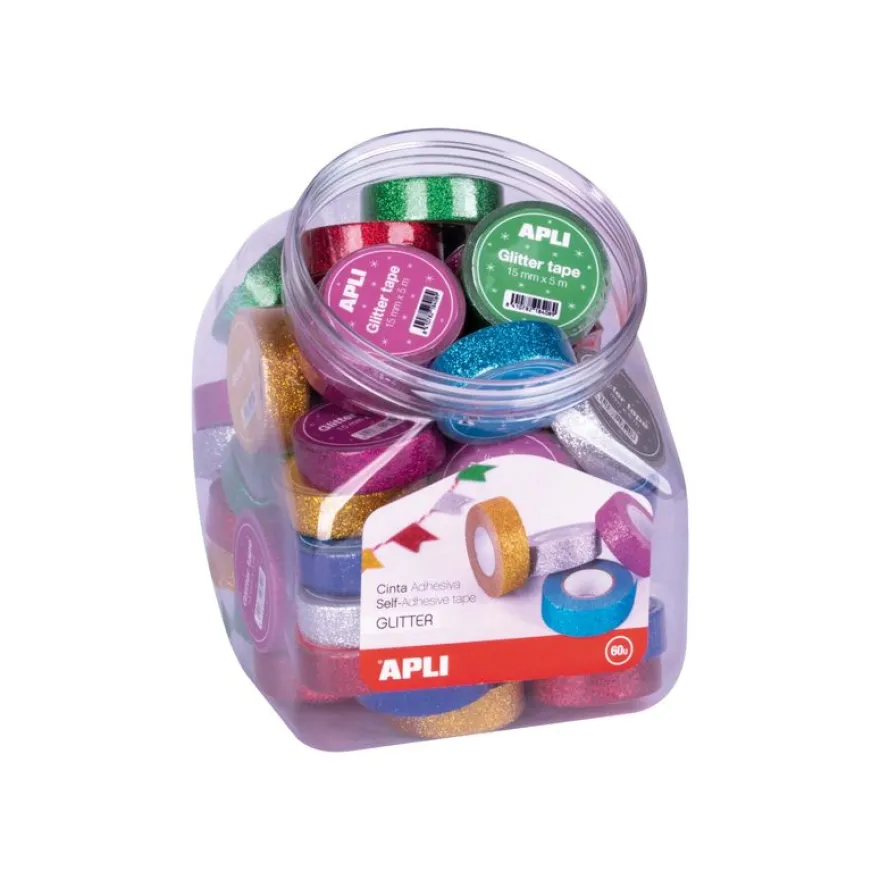 Apli Kids - Ruban adhésif à paillettes - 15 mm x 5 m - disponible dans différentes couleurs