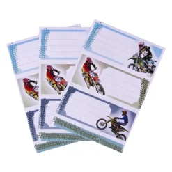 Apli Motos - 9 Étiquettes scolaires - 36 x 81 mm