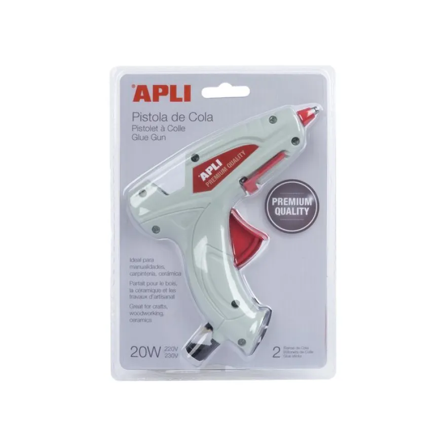 APLI Premium Quality - pistolet à colle 20W + 2 bâtons