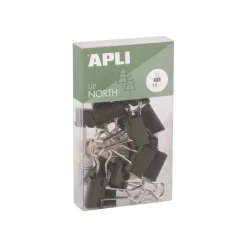 APLI Up North - Pince double clip - métal - vert foncé - pack de 15