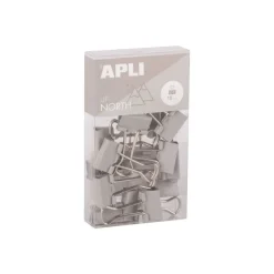 APLI Up North - Pinces-feuilles repliables - métal - gris - pack de 15