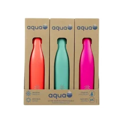 Aqua Neon - Gourde Bouteille isotherme 500 ml - double paroi - disponible dans différentes couleurs - Viquel