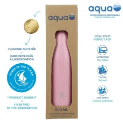 Aqua Pastel - Gourde Bouteille isotherme 500 ml - double paroi - disponible dans différentes couleurs - Viquel