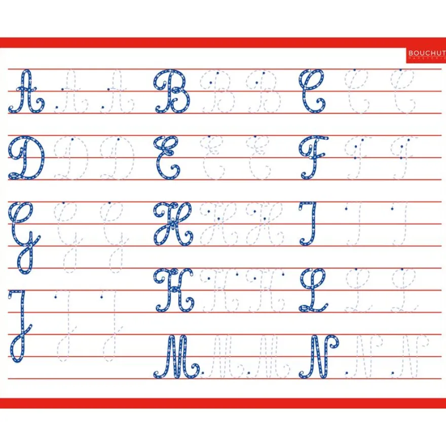 Ardoise Majuscules Cursives - 21 x 26,5 cm - Bouchut