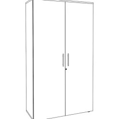 Armoire haute EXPRIM/LOFTER/LEVEL - H180 x L80 x P47 - 2 portes - Corps Anthracite - Dessus et portes imitation Chêne gris