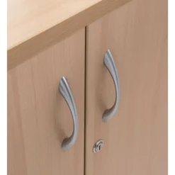 Armoire haute IDRA/DUAL - H180 x L80 x P47 - 2 portes - Corps alu - Portes et dessus imitation Chêne Clair