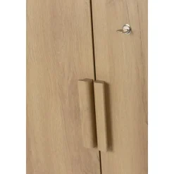 Armoire haute ITALIC - Corps blanc- Dessus et portes imitation Chêne