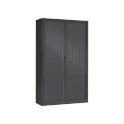 Armoire haute monobloc à rideaux GENERIC - 198 x 120 x 43 cm - corps et rideaux anthracite